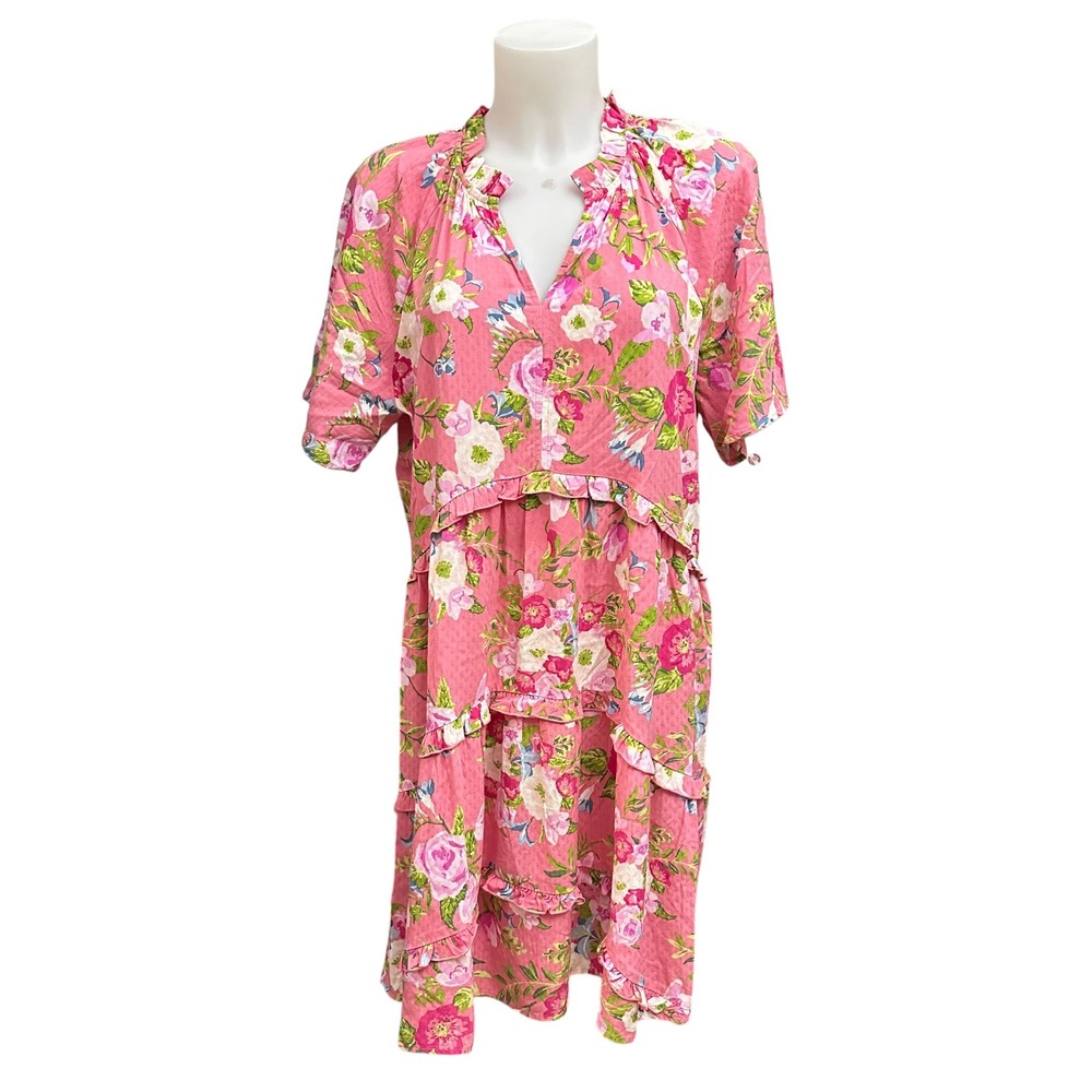 Matilda Jane Enchanted Garden Fresh Florals Ruffle Sleeve Medium Tiered Dress